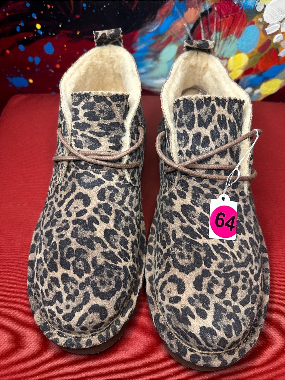 No.64 Bearpaw Women's Leopard Print Suede Chukka Boots Size 9